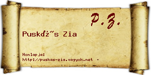 Puskás Zia névjegykártya